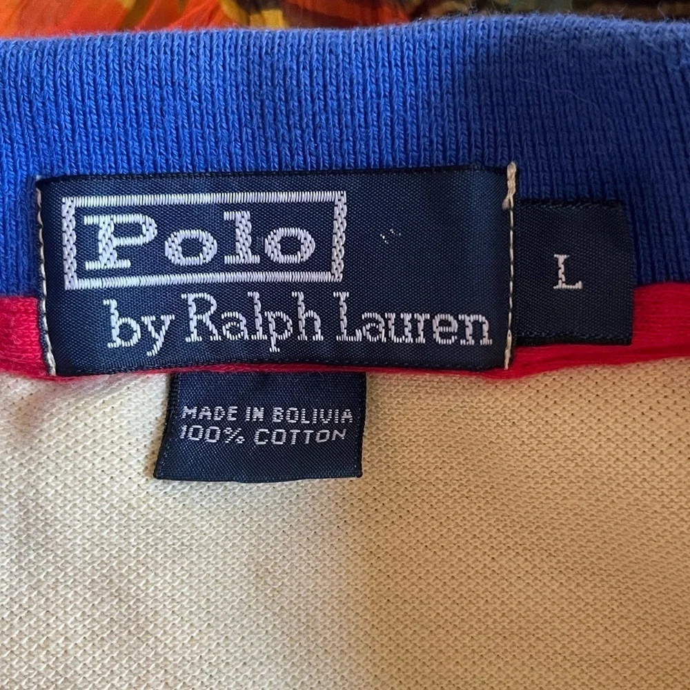 Polo by Ralph Lauren Vintage Pastel Yellow Polo with Blue Collar